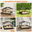 Niche pour chien d'extérieur en rotin avec auvent et coussin en mousse-1059135121