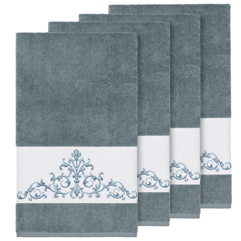 Scarlet Turkish Cotton Midweight Bath Towel, Teal, Bath Towel - 4 Pieces