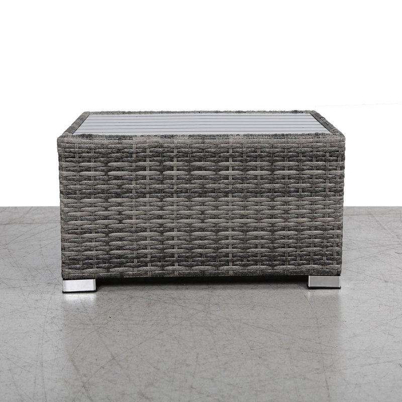 Mixed Grey Slatted Aluminum Side Table - Offer Platform For Outdoor Jewelry-Making Weather- Suitable All Situations