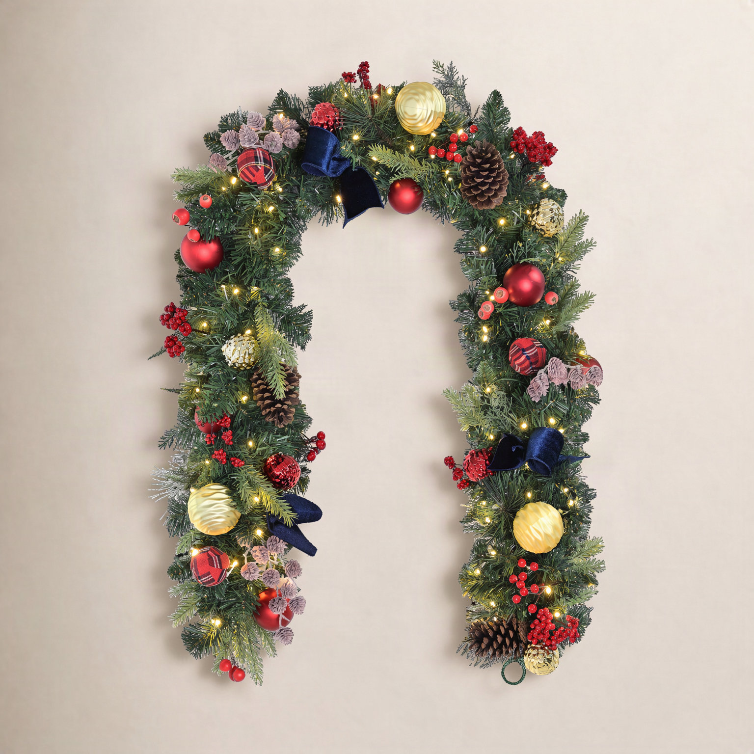 72" Pre-Lit Adorned Christmas Garland