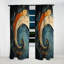 Orange Teal Abstract Spirals II - Abstract Spirals Blackout Abstract Curtain - 1 Panel-107824365