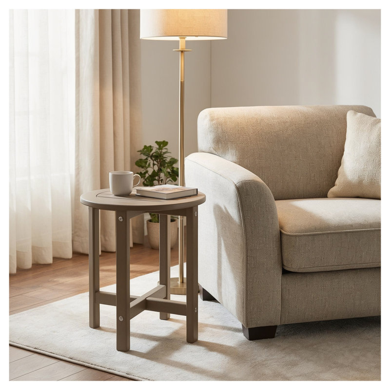 Table d'appoint extérieure en PEHD brun antique, l 15,94 po x P 15,94 po x H 17,71 po