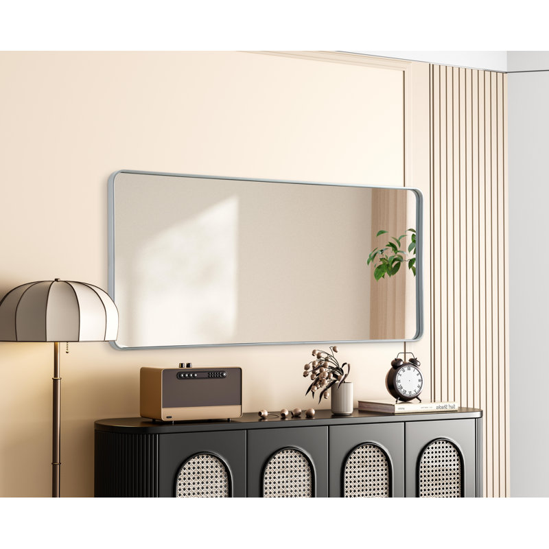 Erath Contour Metal Mirror, Silver, 72" x 32"