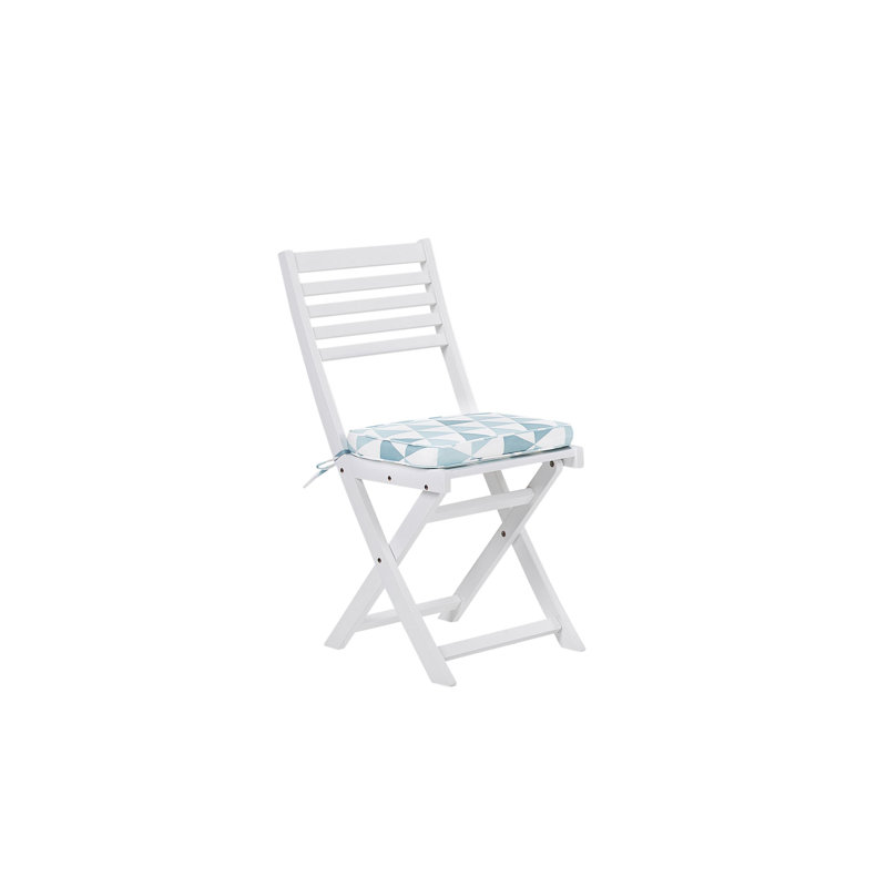 Ahile 2 - Person Acacia Wood Patio Dining Set with Square Table , Cushions Included, White