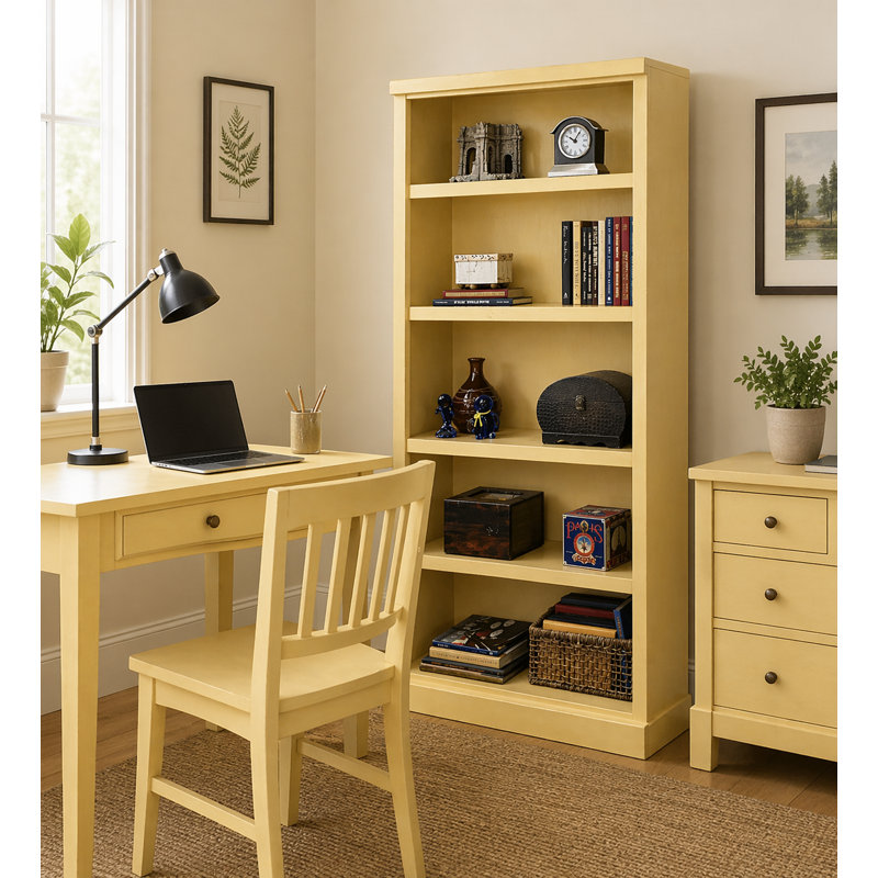 Bibliothèque standard en bois massif Irie H 72 "x l 32", Noir antique