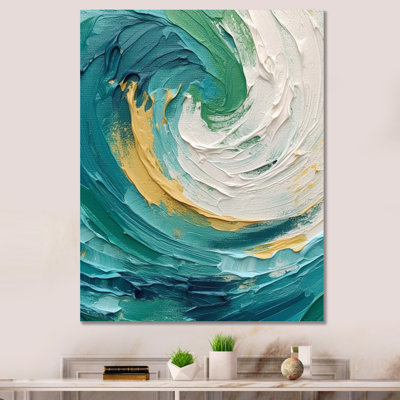 «Teal Cream», art mural sur toile