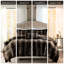 Édredon en fausse fourrure double / grand -, 2 taies décoratives et coussin décoratif en literie brun foncé, brun, accessoire décoratif gracieux-126359235-126359240