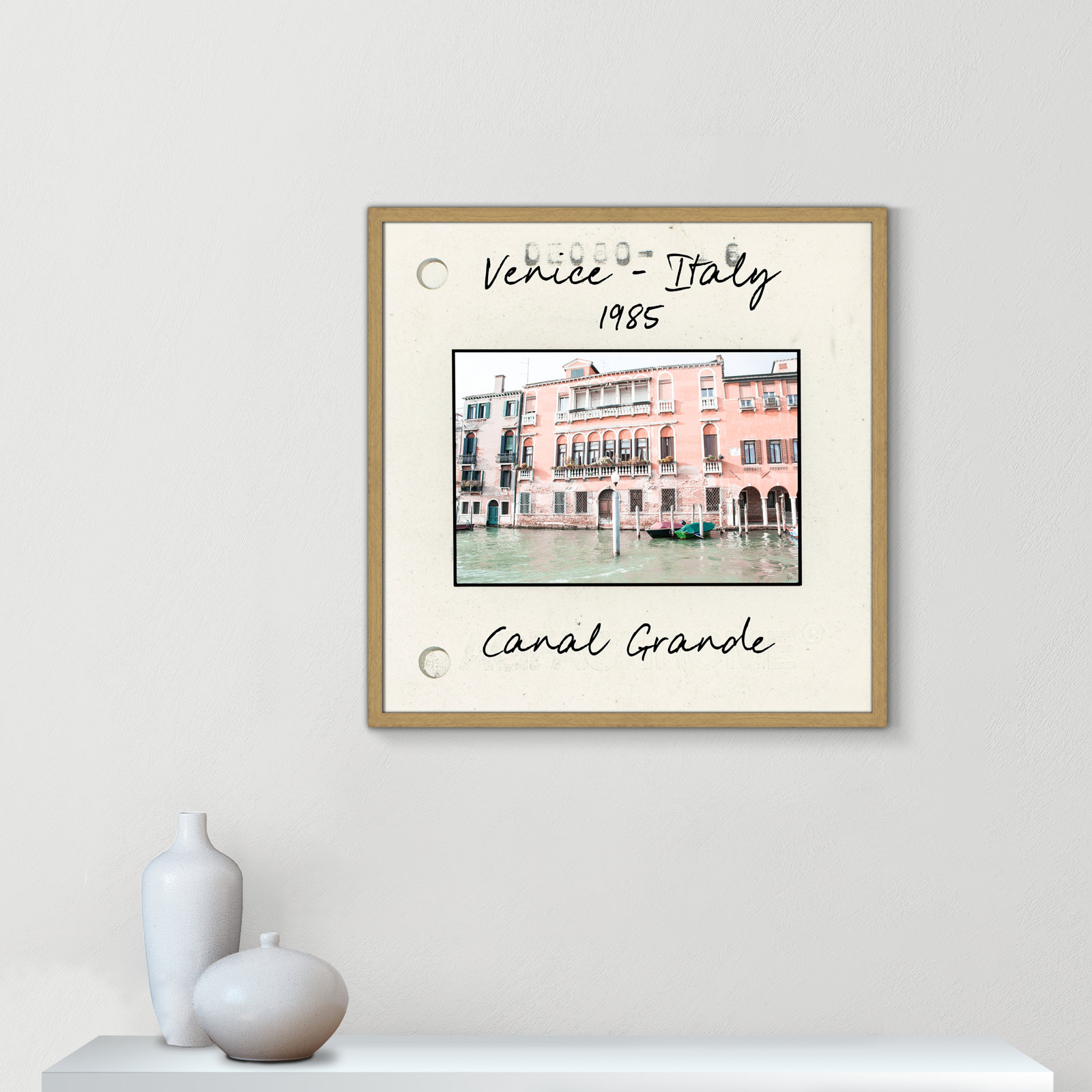 Ritona "Venice, Italy - Grand Canal" Print, Natural Single Picture Framed Paper, 27.5" H x 27.5" W x 0.75" D