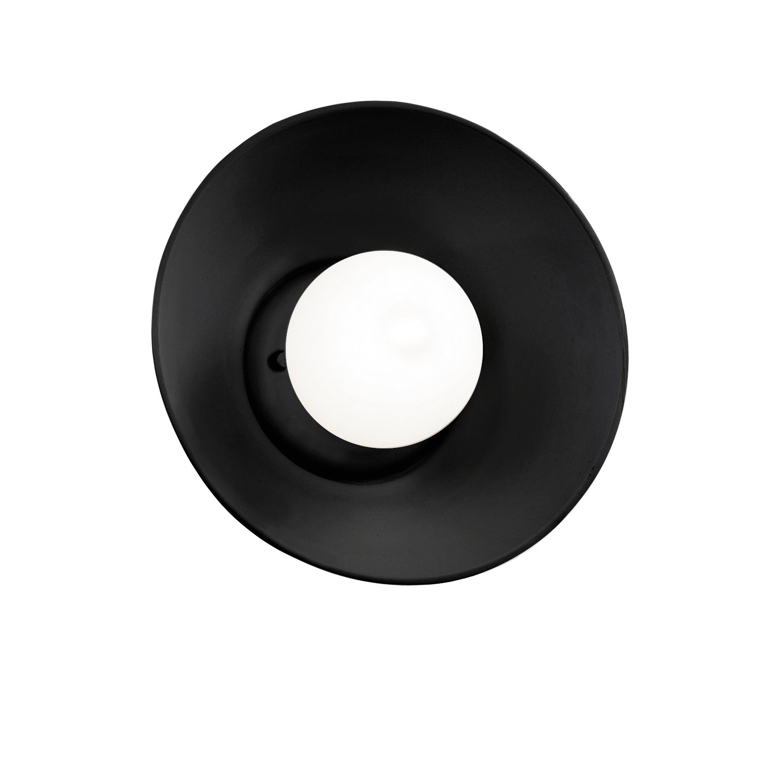 Rana Single Light Dimmable Ceramic Sconce, Gloss Black/Matte White