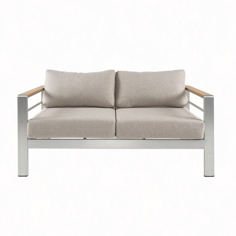Causeuse d'extérieur en aluminium, structure avec coussin