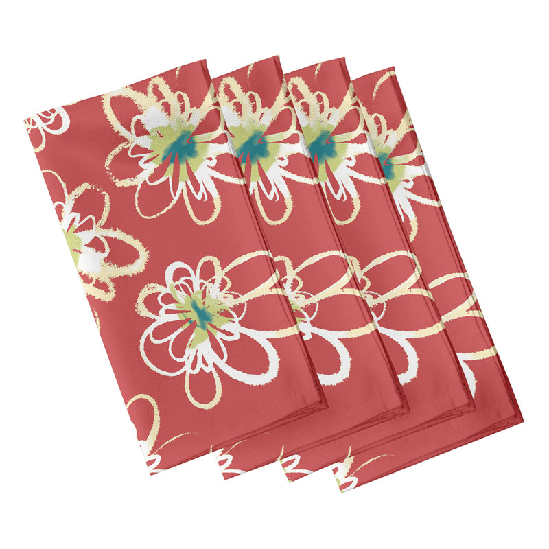 Cimberly Penelope Floral Napkins, Orange