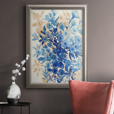 Blueberry Floral II - peinture sur toile encadrée