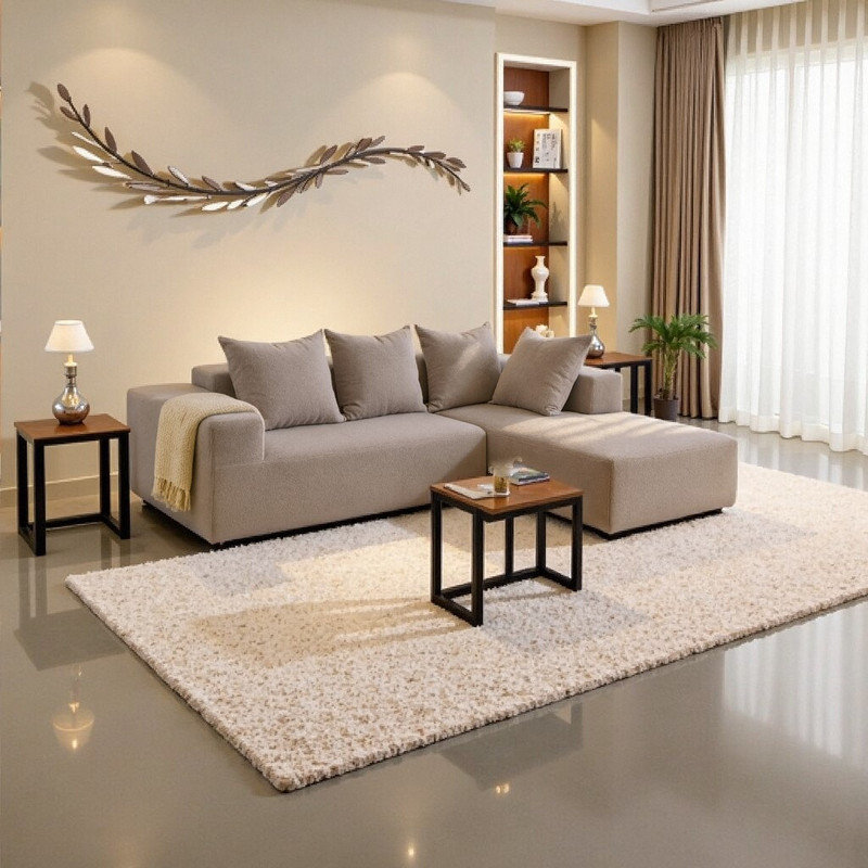 Ensemble de canapés modulaires Boneless, Tissu gris