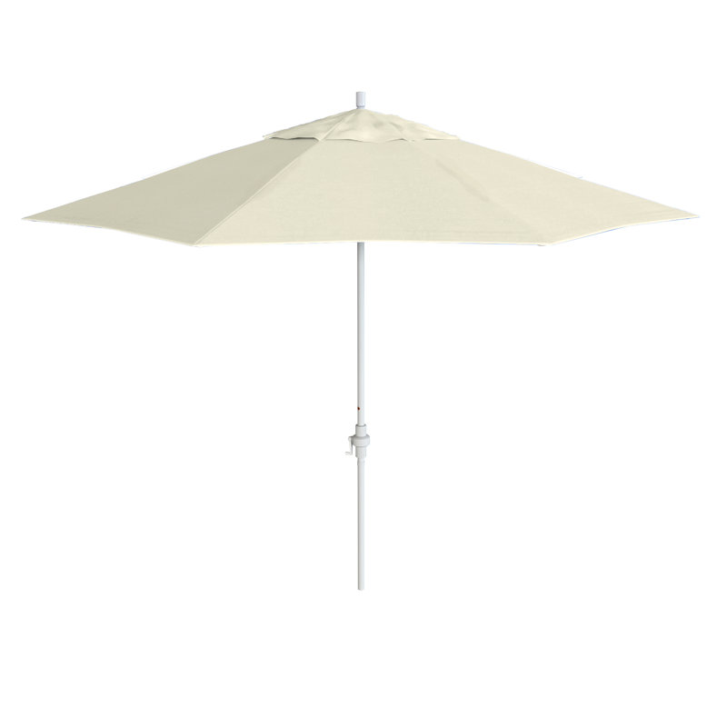 Parasol de patio 11 pieds avec manivelle en aluminium Pacifica, Blanc