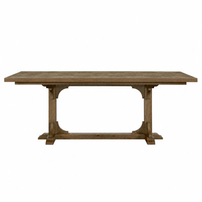 Table de salle à manger extensible à hauteur de comptoir Deemston avec plateau géométrique et 2 feuilles - finition amande
