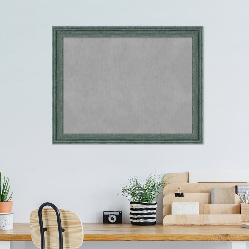 Tableau magnétique encadré gris sarcelle recyclé, H 21 po x l 27 po