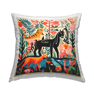 Floral Indoor/Outdoor Throw Pillow