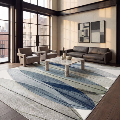 Tapis ivoire / bleu Abbie-Leigh