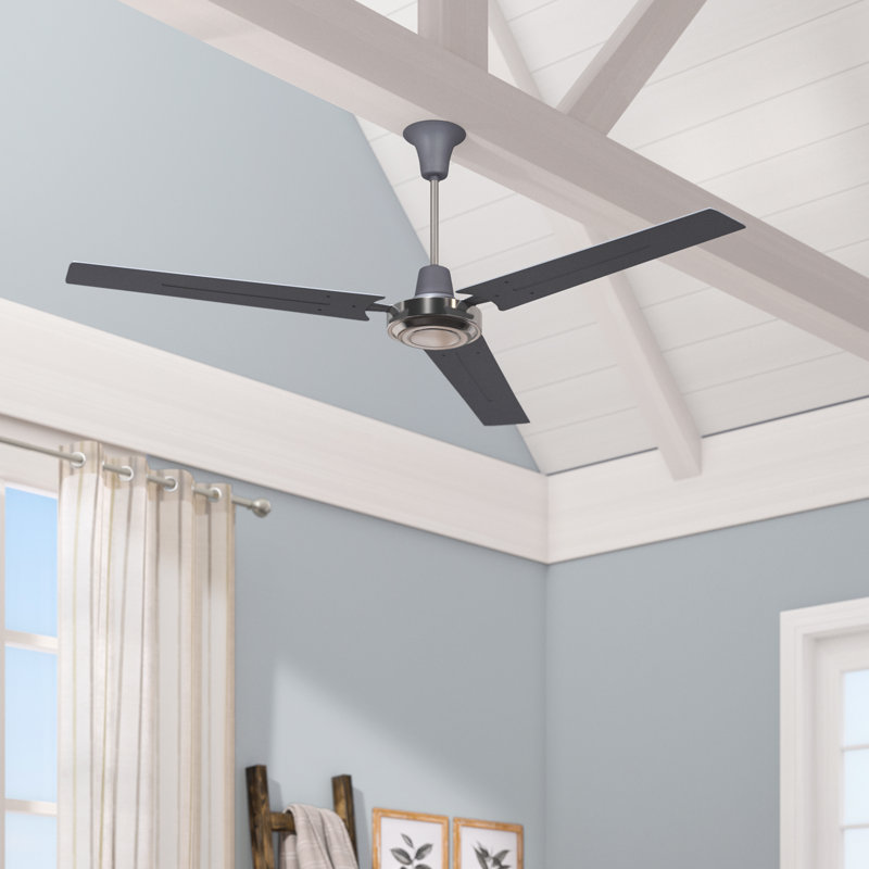 Coso 56'' Ceiling Fan, Titanium/Brushed Chrome with Titanium Blades