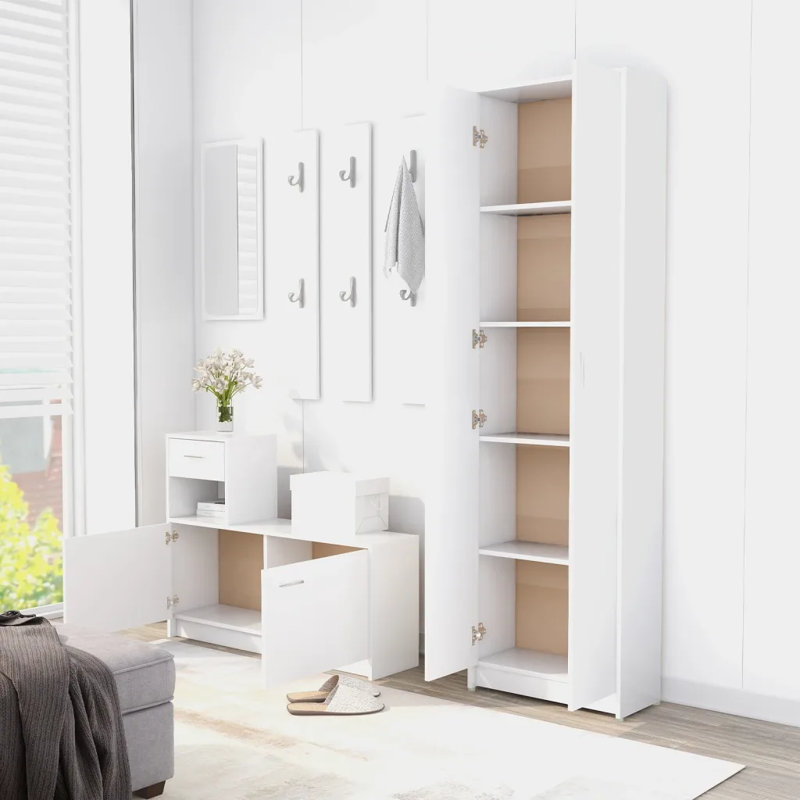 Ignatius 2 Door Wood Wardrobe, White