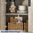 71" Grey Farmhouse Bookcase with Doors – 5-Tier Adjustable Shelf Storage Cabinet, Floor Standing Bookshelf for Living Room, Bedroom & Home Office