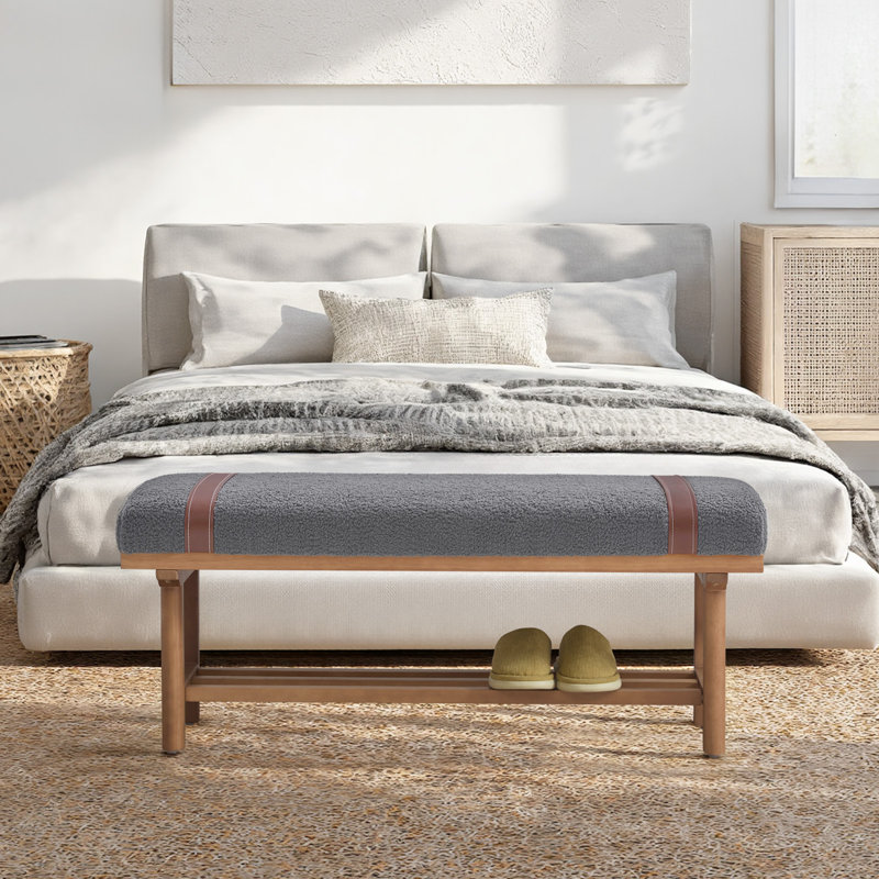 Teddy Upholstered Storage Bench, Dark Grey
