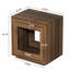 H 26 po minimaliste avec grand espace de rangement et table d'appoint en panneau de particules à grain de bois, avec bande de lumière DEL colorée et table de chevet intégrée