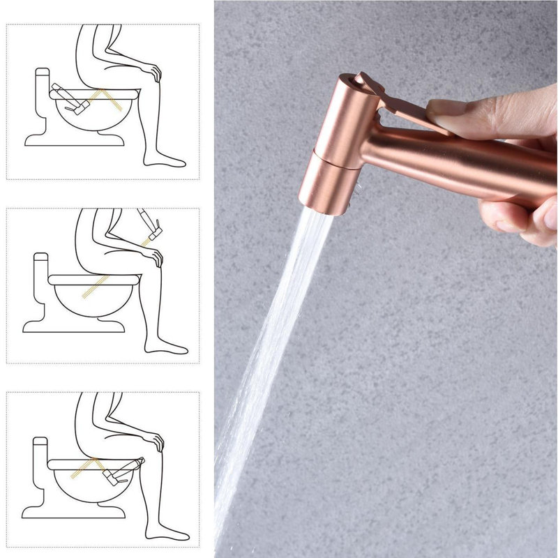 Robinet de bidet horizontal à large entraxe, Or rose