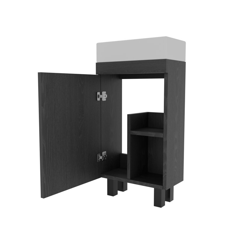 Meuble-lavabo compact compact avec évier en céramique, armoire de 16 po pour petits espaces