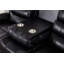 Ensemble de salon 3 pièces inclinable en faux cuir avec porte-gobelet, DEL et console-116403586