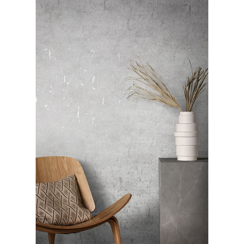 Air Collection Cork Effect Textured Wallpaper Roll, Silver