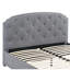 Lit simple gris moderne avec tête de lit et tiroir de rangement sous le lit en jute Elegant - Mobilier de chambre à coucher-1025059586
