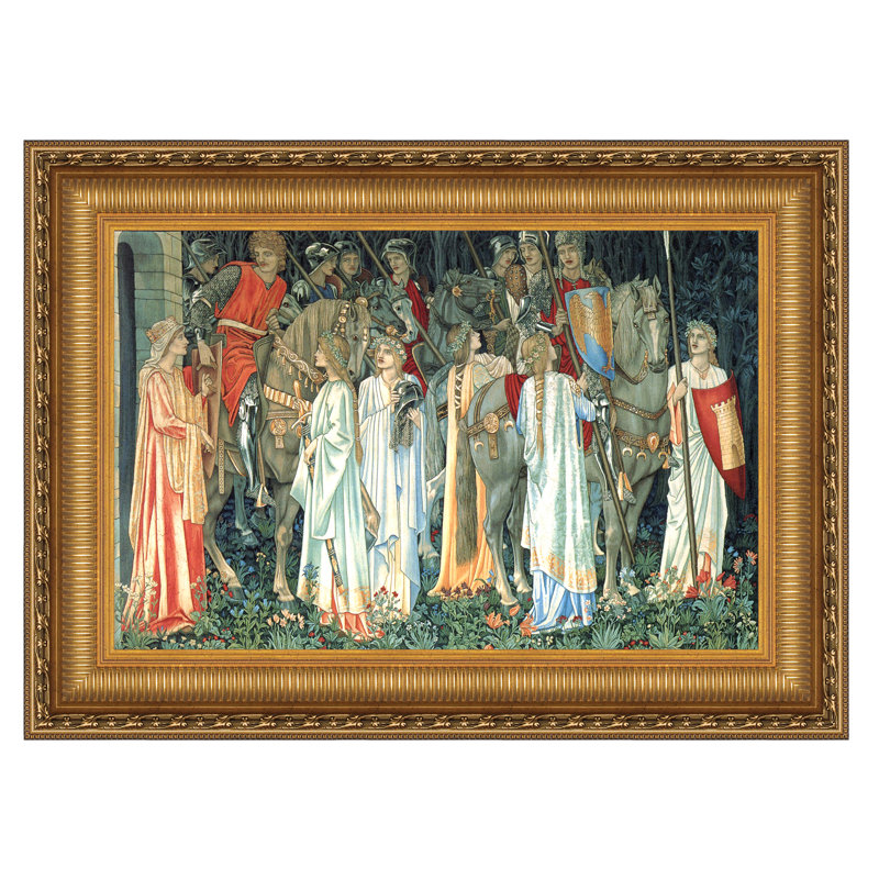 «Quest for the Saint Graal» par Edward Burne-Jones - reproduction d'art sur toile simple, H 16,25 po x l 20,25 po