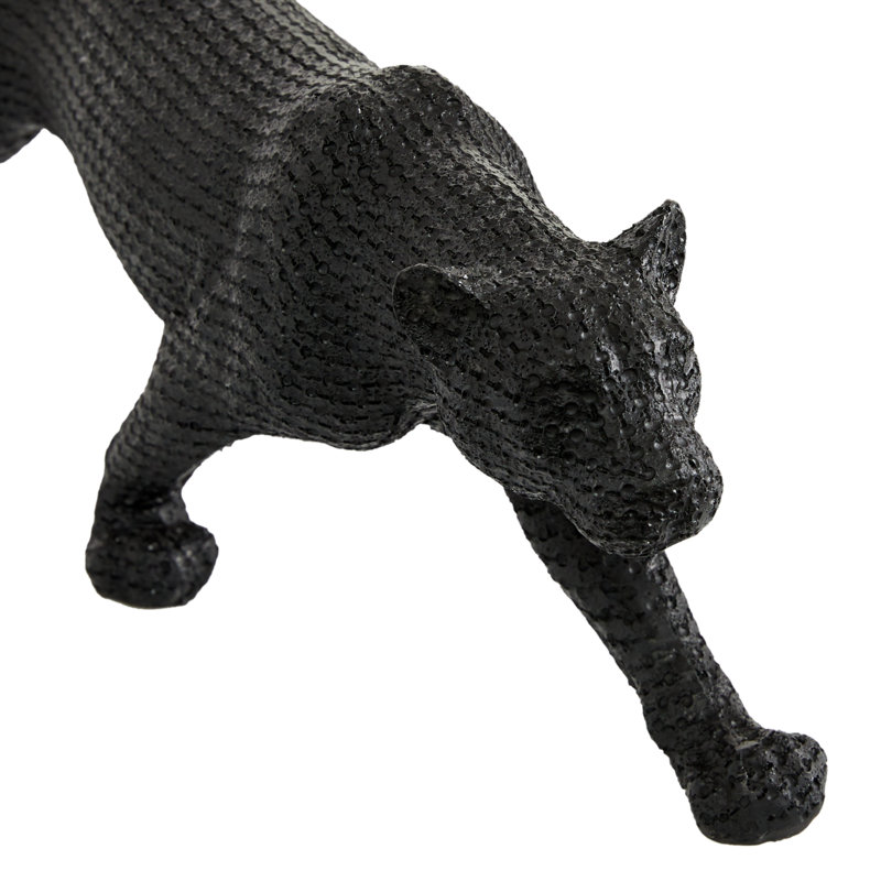 Godofreda Polystone Leopard Decorative Black Sculpture Set