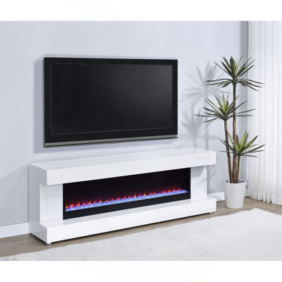Meuble télé avec foyer et haut-parleur Bluetooth