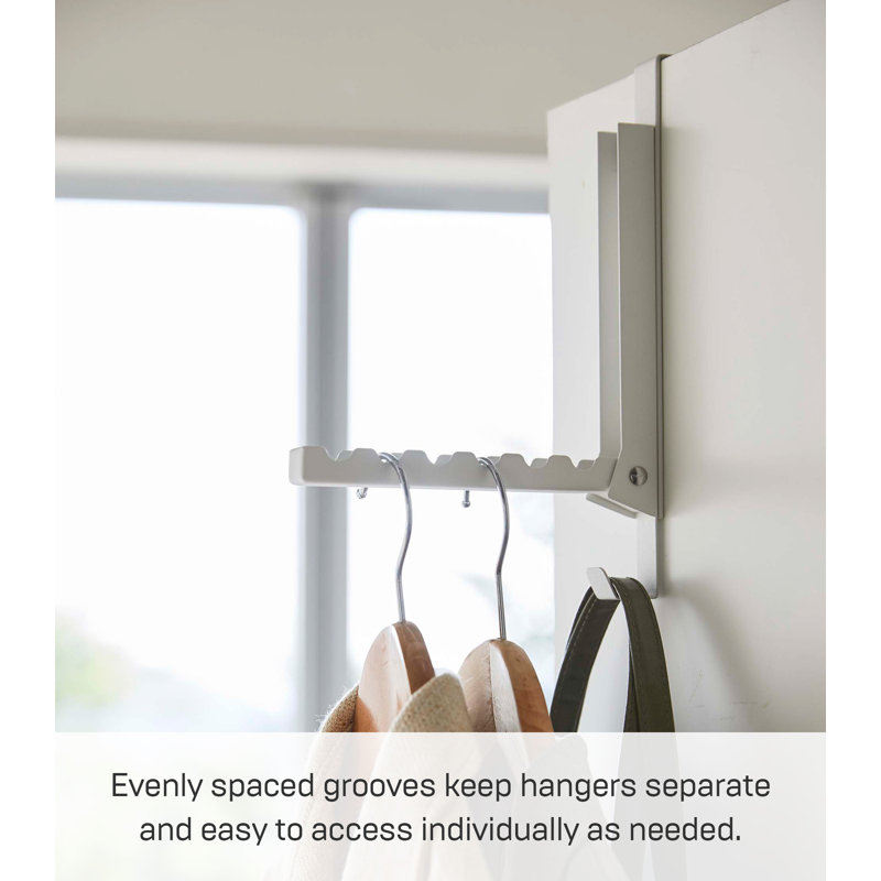 White Steel Over-the-Door Folding Hook Rack