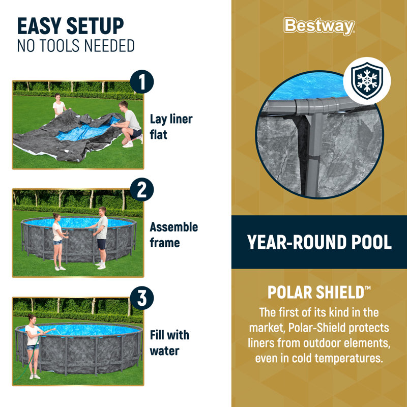 Bestway APX 365 22'x52" Round Above Ground Swimming Pool Set with Pump & Ladder