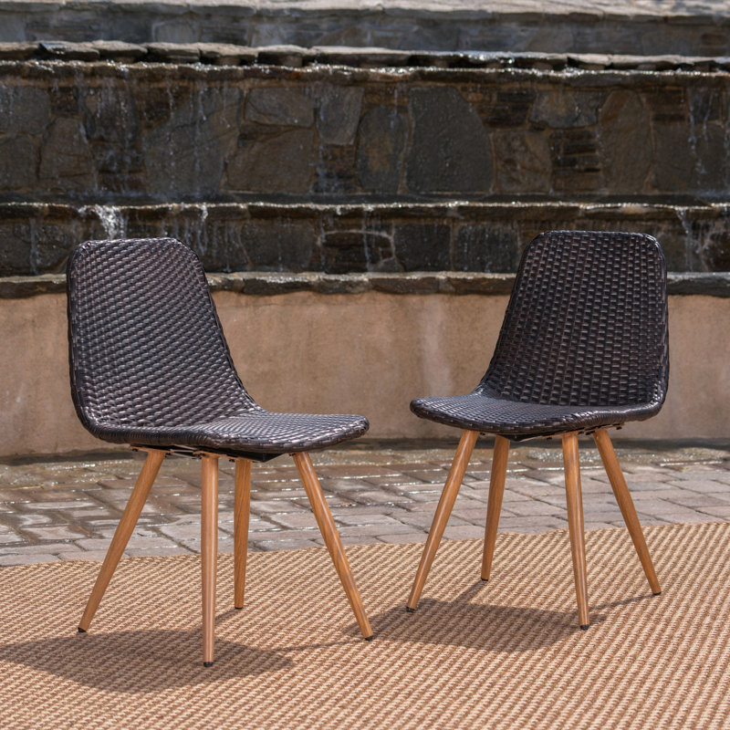 Dining Chair (2) - Heat Transfer Legs Enhance Patio, Pool, Veranda, Garden Outdoors And Iron Frame, 2 With Outdoor Seating For Poolside, Iron