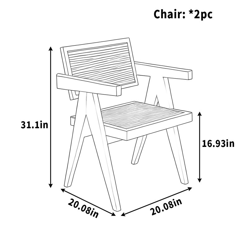 Solid wood dining chair comfortable back