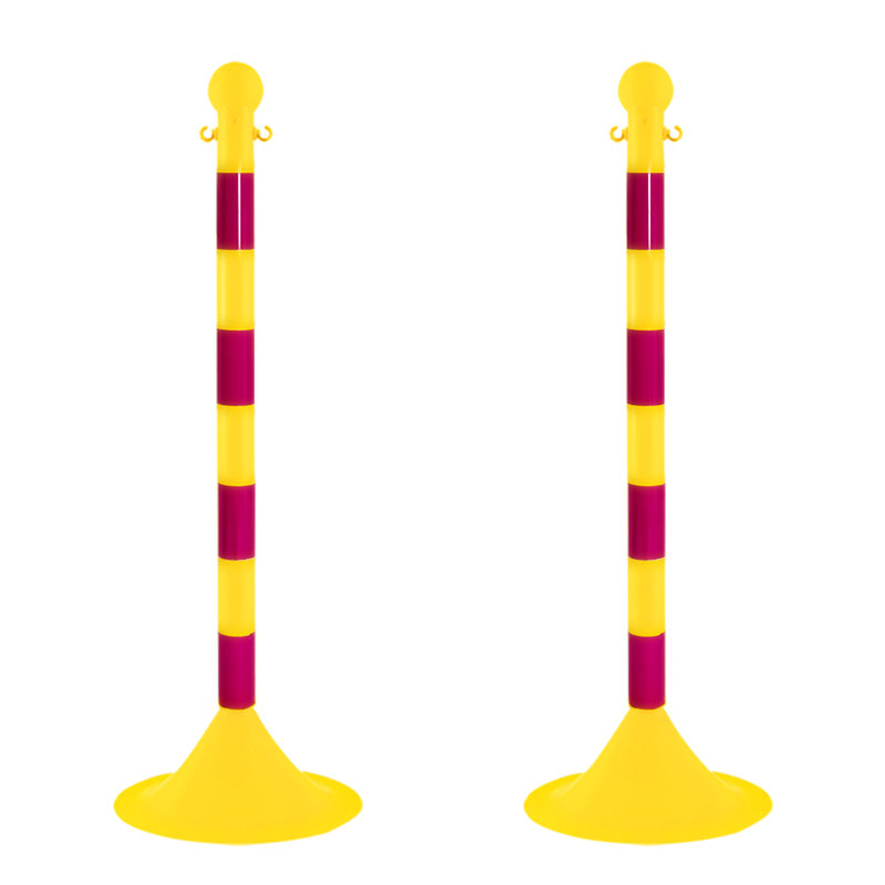 Poteau de poteaux à rayures, Jaune / magenta