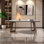 Jermani Rectangular with Solid Wood Base Dining Table