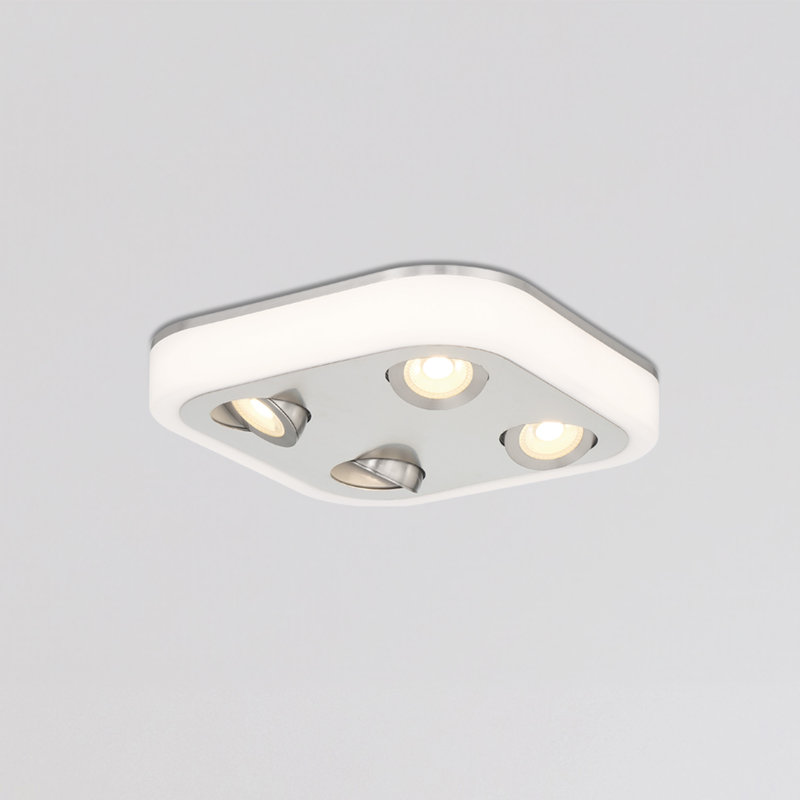 Mendon 14 po Plafonnier encastré contemporain en nickel brossé avec lumières à cardan et CCT sélectionnable avec télécommande Contemporary