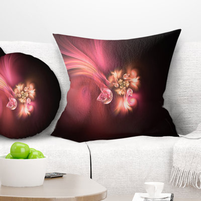 Blooming Fractal Flower Magenta - Coussin imprimé floral