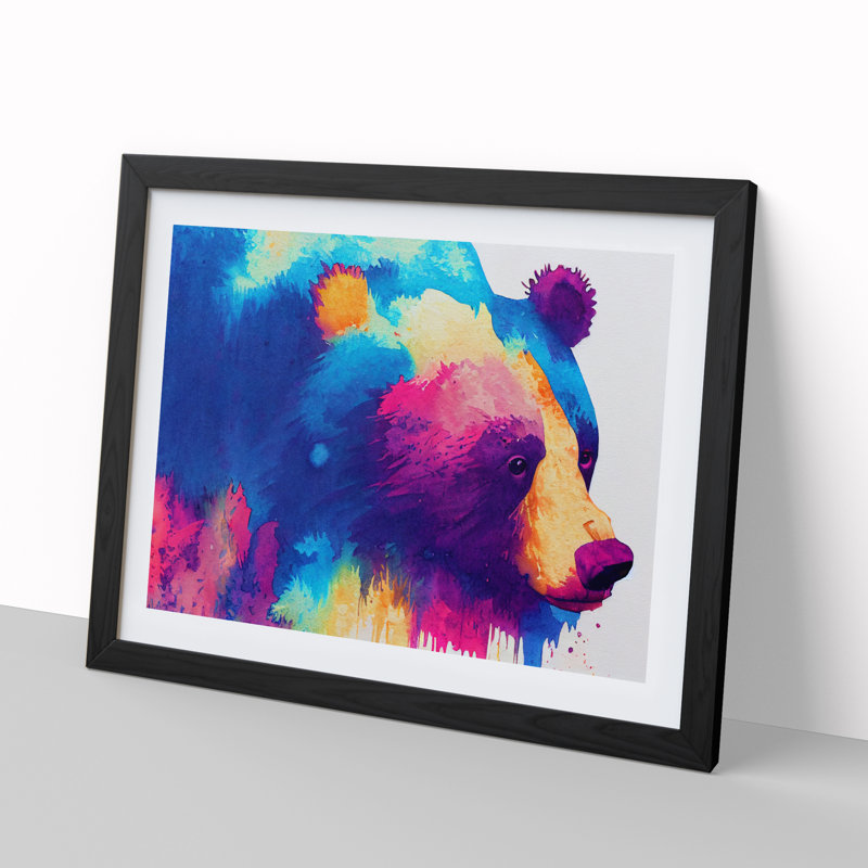 Bear Splash Vol.8 Abstract - Single Picture Frame Print, 34cm H x 46cm W x 2cm D, Black