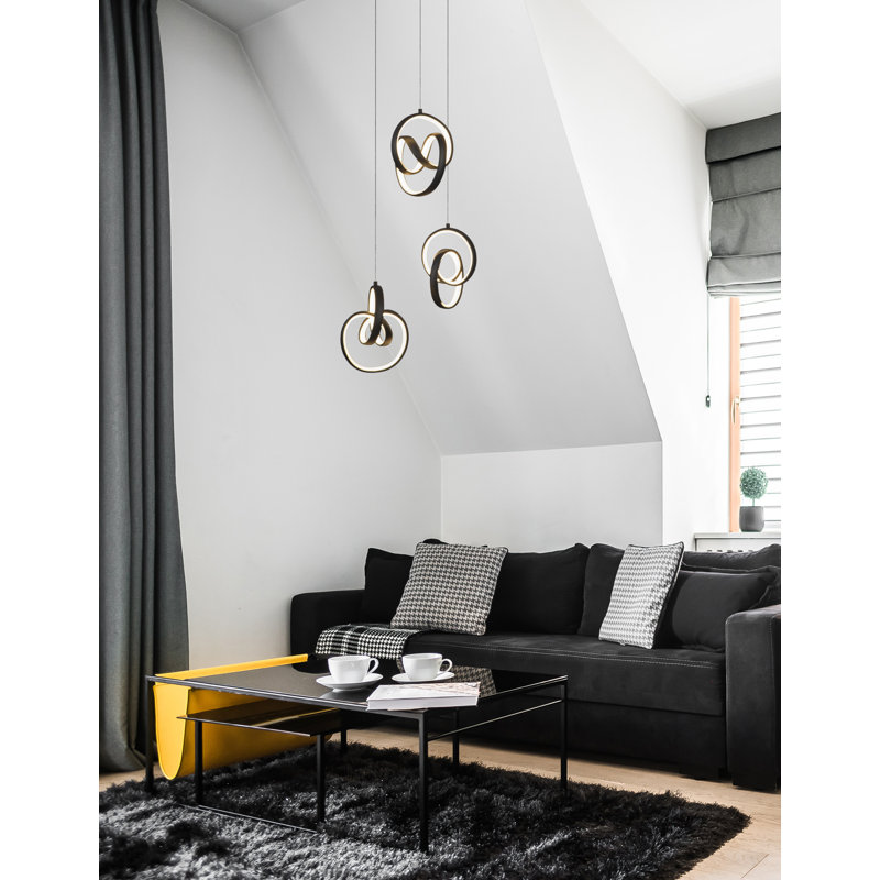 3 - Light Black LED Cluster Pendant
