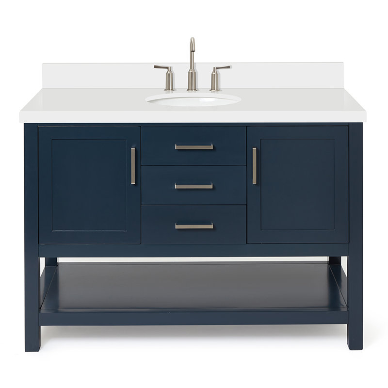 Bayhill 61'' W Single Vanity, Oval, Navy, 61"