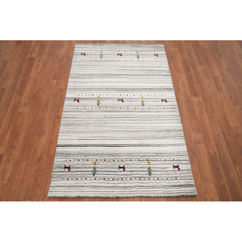 Tribal Gabbeh Style Handmade Rug 3x5