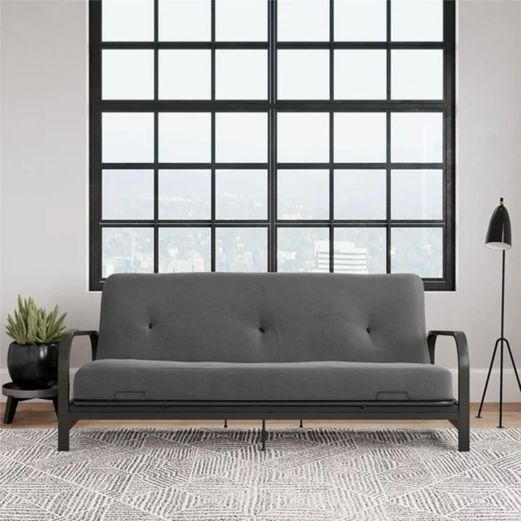  Hcore Convertible Futon Sofa Bed,Grey Fabric Memory