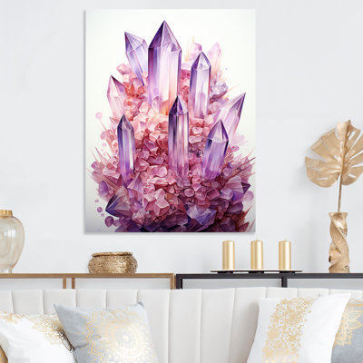 «Pink Amethyst Geode Essence 1», art mural en métal