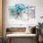 Abstract Blue Liquid Marble Abstract Wall Art On Canvas 4 Pieces Print-117434229